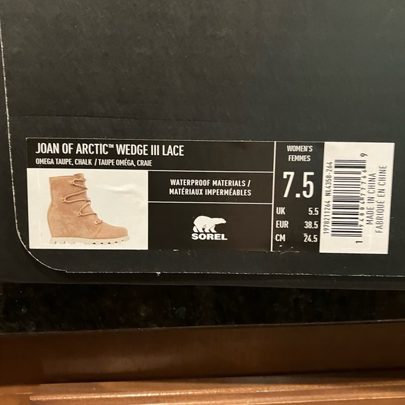 New Sorel Joan Of Arctic Wedge III Lace Boot, Waterproof Suede Lace-Up Booties - Picture 10 of 16